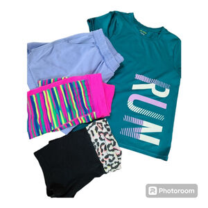 Tek Gear Shirt & 3 Shorts Bundle Girl's Size 10-12